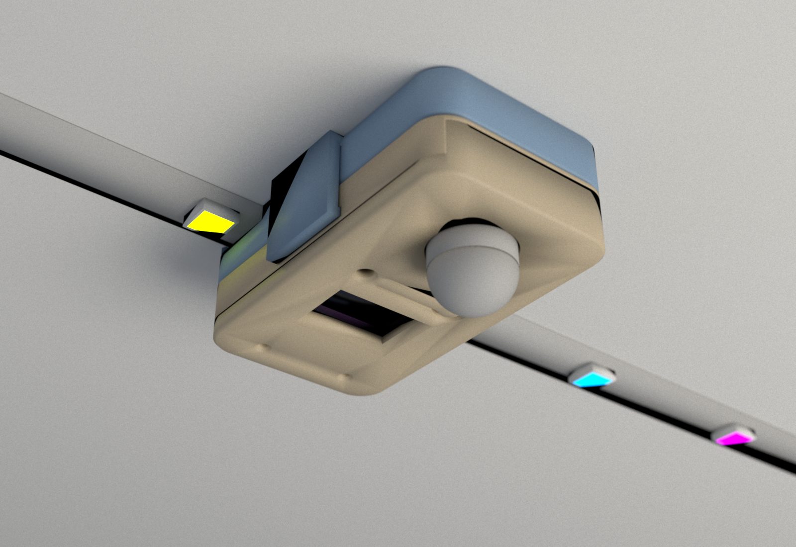 Het kastje ingeklikt. De ledstrip loopt er langs.